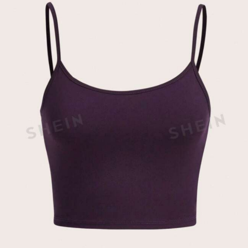 Shein Purple Solid Crop Top NWT